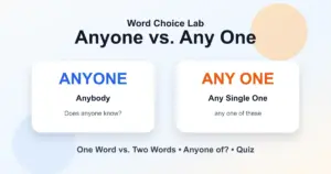 Anyone vs. any one difference: anybody vs any single one