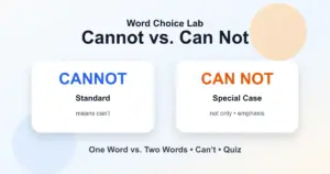 Cannot vs. can not difference: standard negative form vs emphasis or contrast