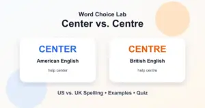 Center vs. centre difference: American spelling vs. British spelling