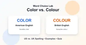Color vs. colour difference: American spelling vs. British spelling
