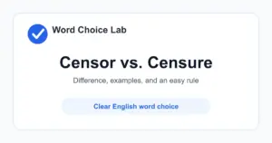 Censor vs Censure difference: to remove or suppress content, or a person who does that vs to strongly criticize or formally condemn