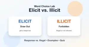 Elicit vs. illicit difference: draw out a response vs illegal or forbidden