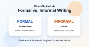 Formal vs informal writing difference: professional style vs casual style