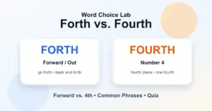 Forth vs. fourth difference: forward or onward vs number four position