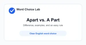 Apart vs A Part difference: separated by distance or into pieces vs one piece or member of something