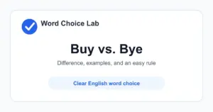 Buy vs Bye difference: to purchase something vs a short form of goodbye