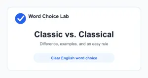Classic vs Classical difference: high quality, typical, or lasting over time vs related to ancient Greek/Roman culture or formal classical music/art