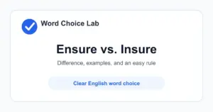 Ensure vs Insure difference: to make certain that something happens vs to protect with insurance