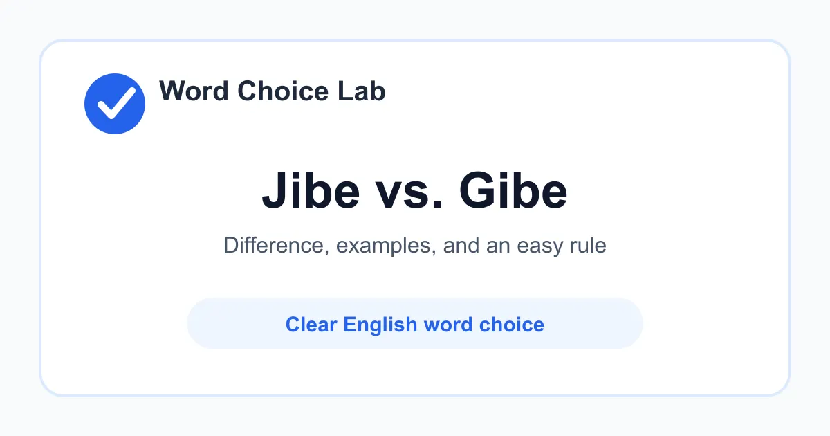 Jibe vs Gibe difference: to agree or fit, or to shift a sail vs a mocking or insulting remark