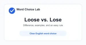 Loose vs Lose difference: not tight or not firmly fixed vs to misplace something, fail to win, or no longer have something