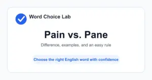 Pain vs. Pane difference: physical or emotional hurt vs a sheet of glass in a window or door