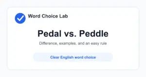 Pedal vs Peddle difference: a foot-operated lever, or to use pedals vs to sell goods, often by traveling, or to promote an idea