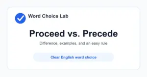 Proceed vs Precede difference: to continue or move forward vs to come before something