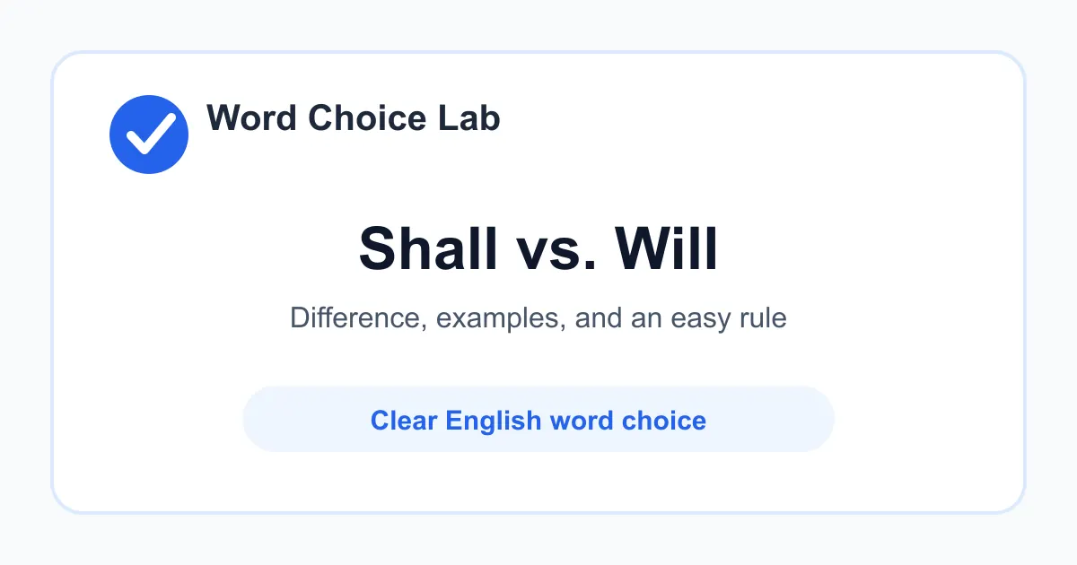 Shall vs Will difference: a formal way to express future action, offers, or obligations vs the common future auxiliary or a word showing willingness
