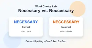 Necessary vs. neccessary correct spelling: necessary is correct and neccessary is wrong