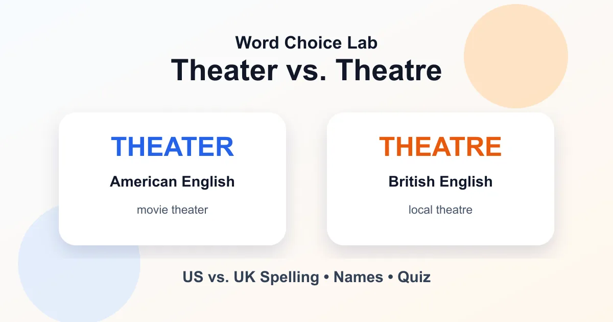 Theater vs. theatre difference: American spelling vs. British spelling