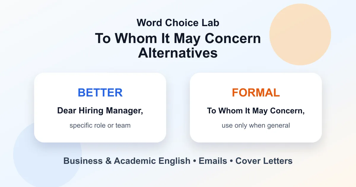 To Whom It May Concern alternatives for professional emails and cover letters