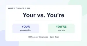 Your vs. you’re difference: possession vs. you are